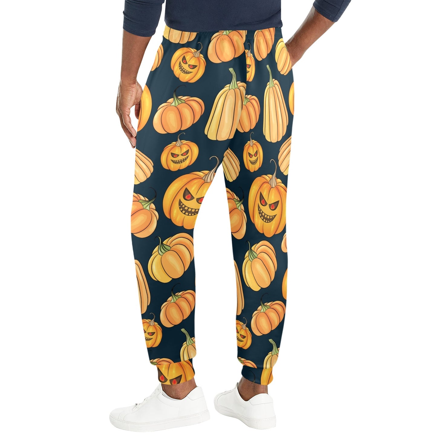 Pumpkin Halloween Pattern Print Design A04 Men's Casual Track Pants