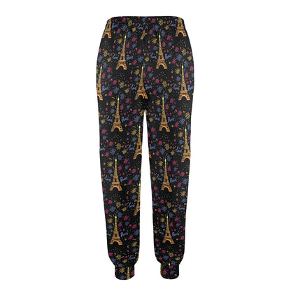 Eiffel Tower Love Paris Print Women's Casual Track Pants