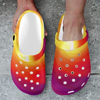 Vortex Twist Swirl Flame Themed Unisex Clogs Shoes