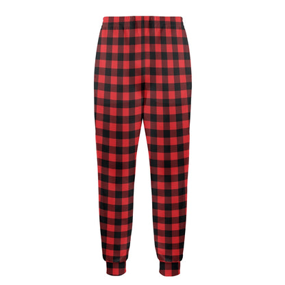 Red Black Buffalo Tartan Plaid Pattern Men's Casual Track Pants