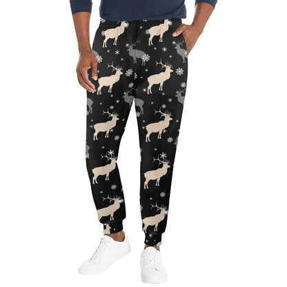 elk Design Print Pattern JJ0197 Men's Casual Track Pants