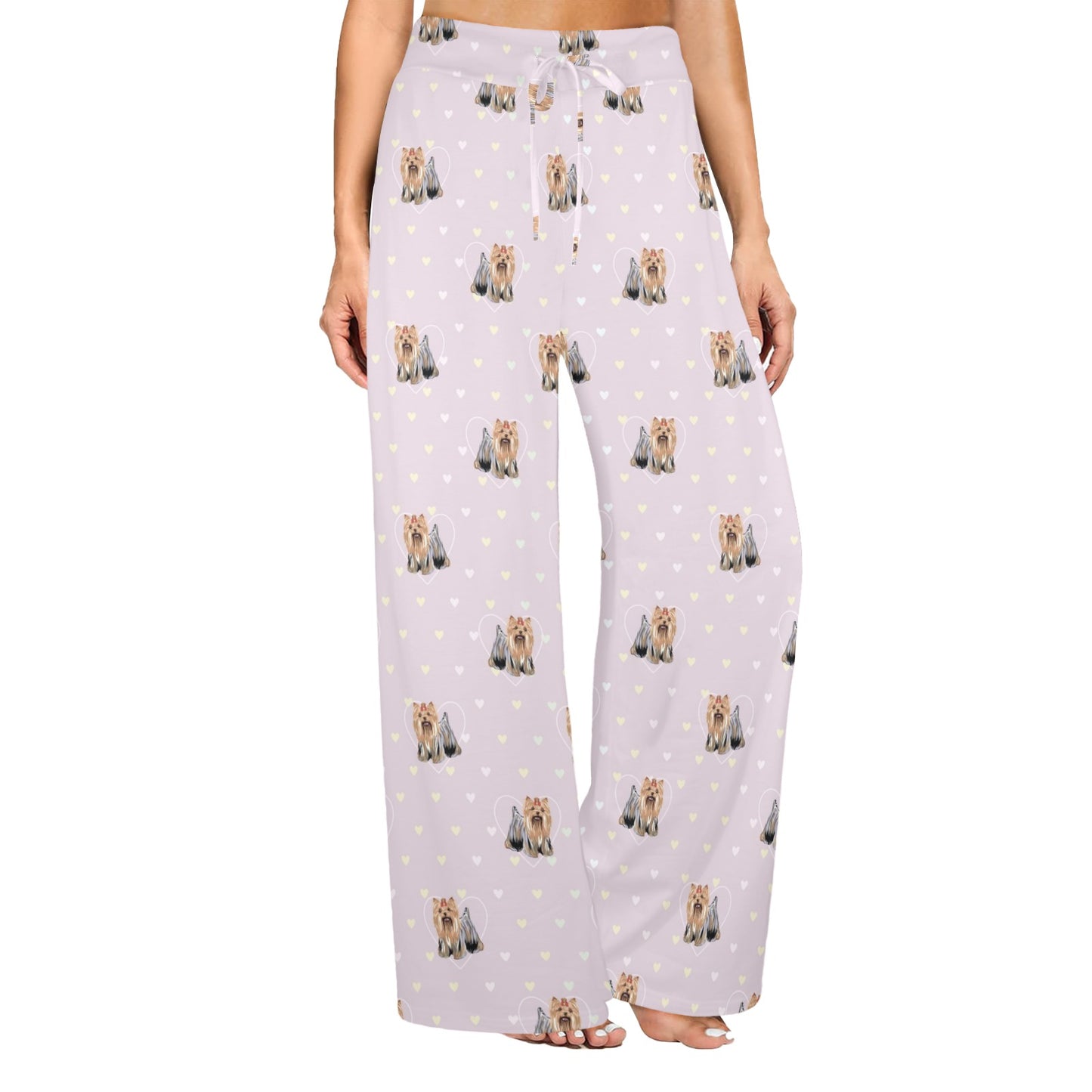 Yorkshire Terriers Print Design LKS302 Women's Wide Leg Lounge Pants