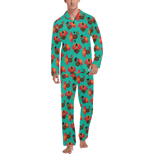 Turkey Print Design LKS402 Men's Long Pajama Set
