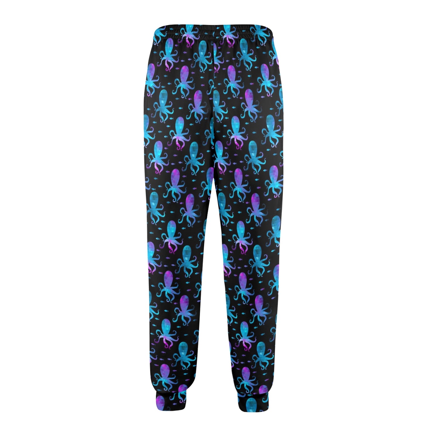 Octopus Blue Design Print Themed Men's Casual Track Pants