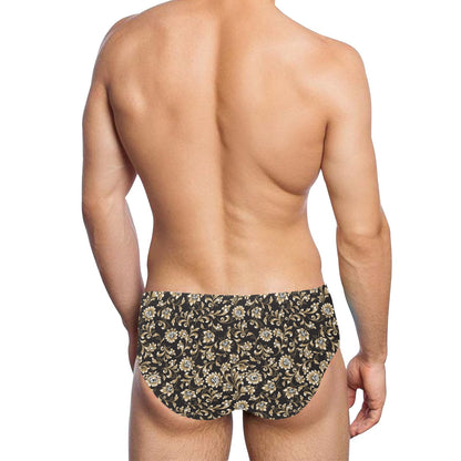 Brocade Pattern Print Design 03 Men's Swimming Briefs