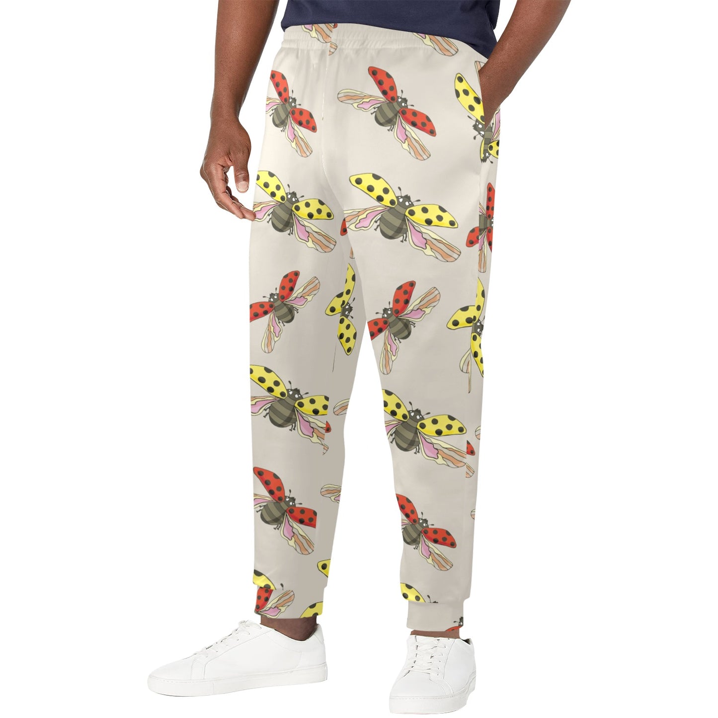 Ladybug Pattern Print Design 04 Men's Casual Track Pants