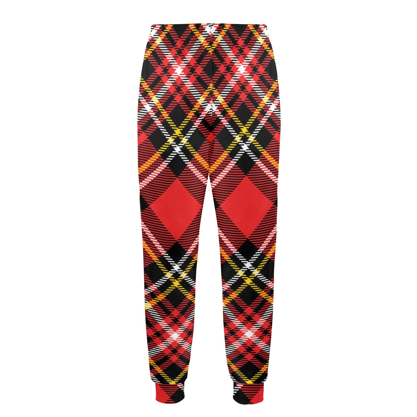 Plaid Red Pattern Print Design A03 Men's Casual Track Pants