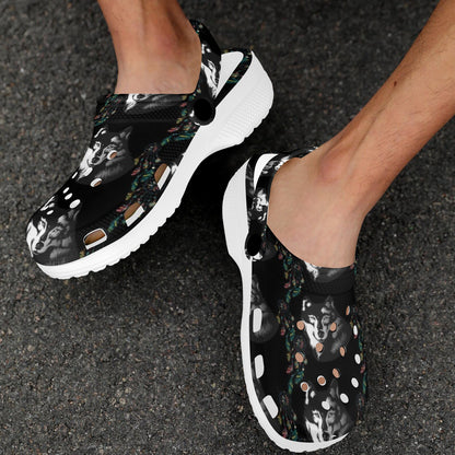 Wolf Black Dream Catcher Design Print Unisex Clogs Shoes