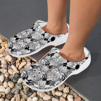 Lotus Mandala Print Pattern Unisex Clogs Shoes