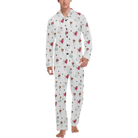 Russell Terriers Print Design LKS308 Men's Long Pajama Set