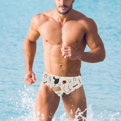 Equestrian Equipment Print Pattern Men's Swimming Briefs