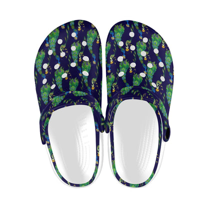 Peacock Art Design Print Unisex Clogs Shoes