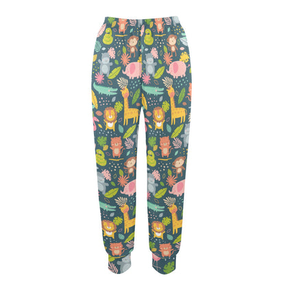 Safari Animal Cartoon Print Design LKS305 Women's Casual Track Pants