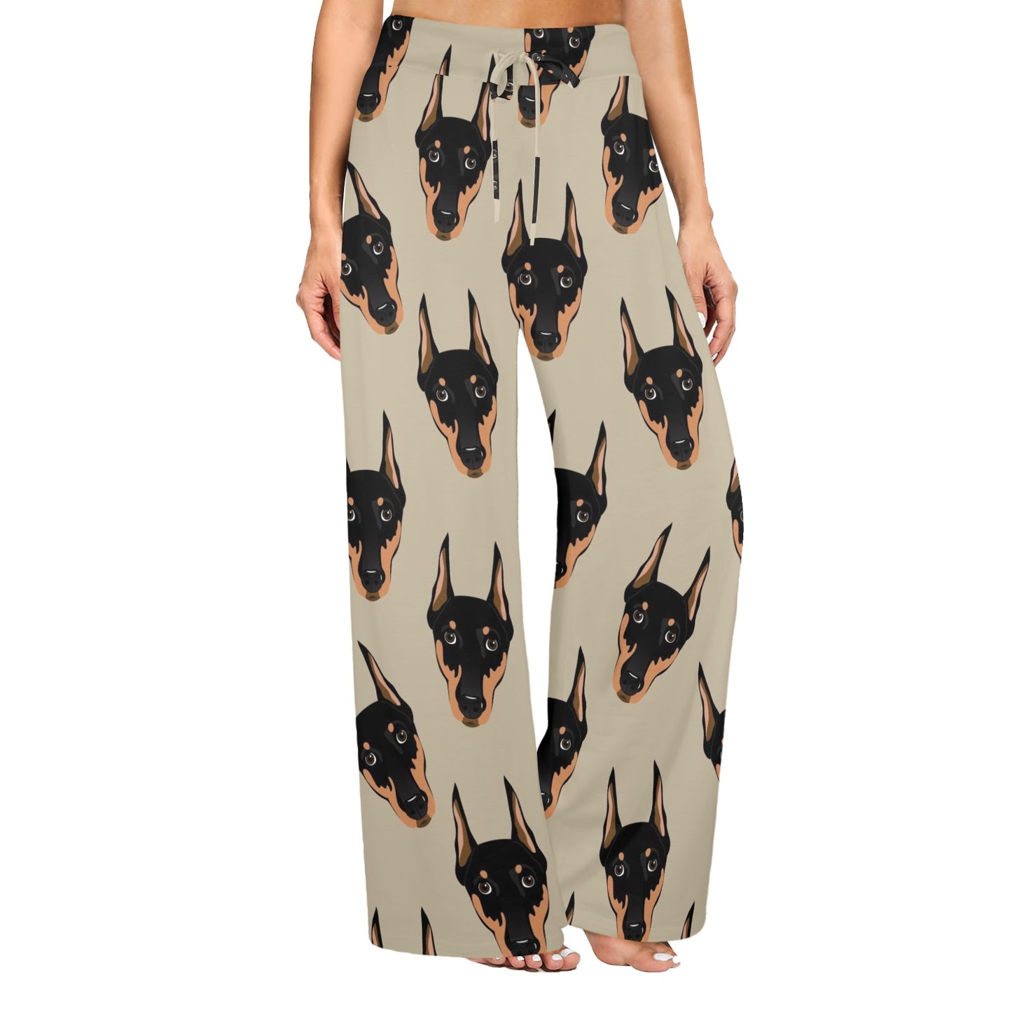 Doberman Pinschers Design Print Pattern JJ0114 Women's Wide Leg Lounge Pants