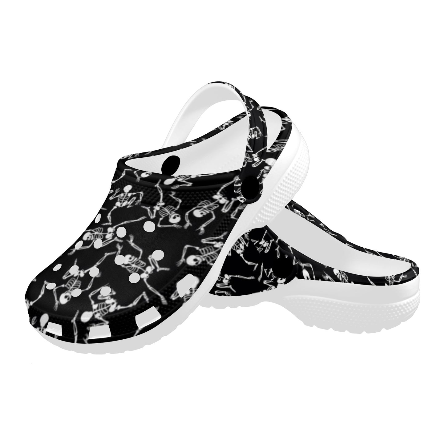 Skeleton Style Print Unisex Clogs Shoes