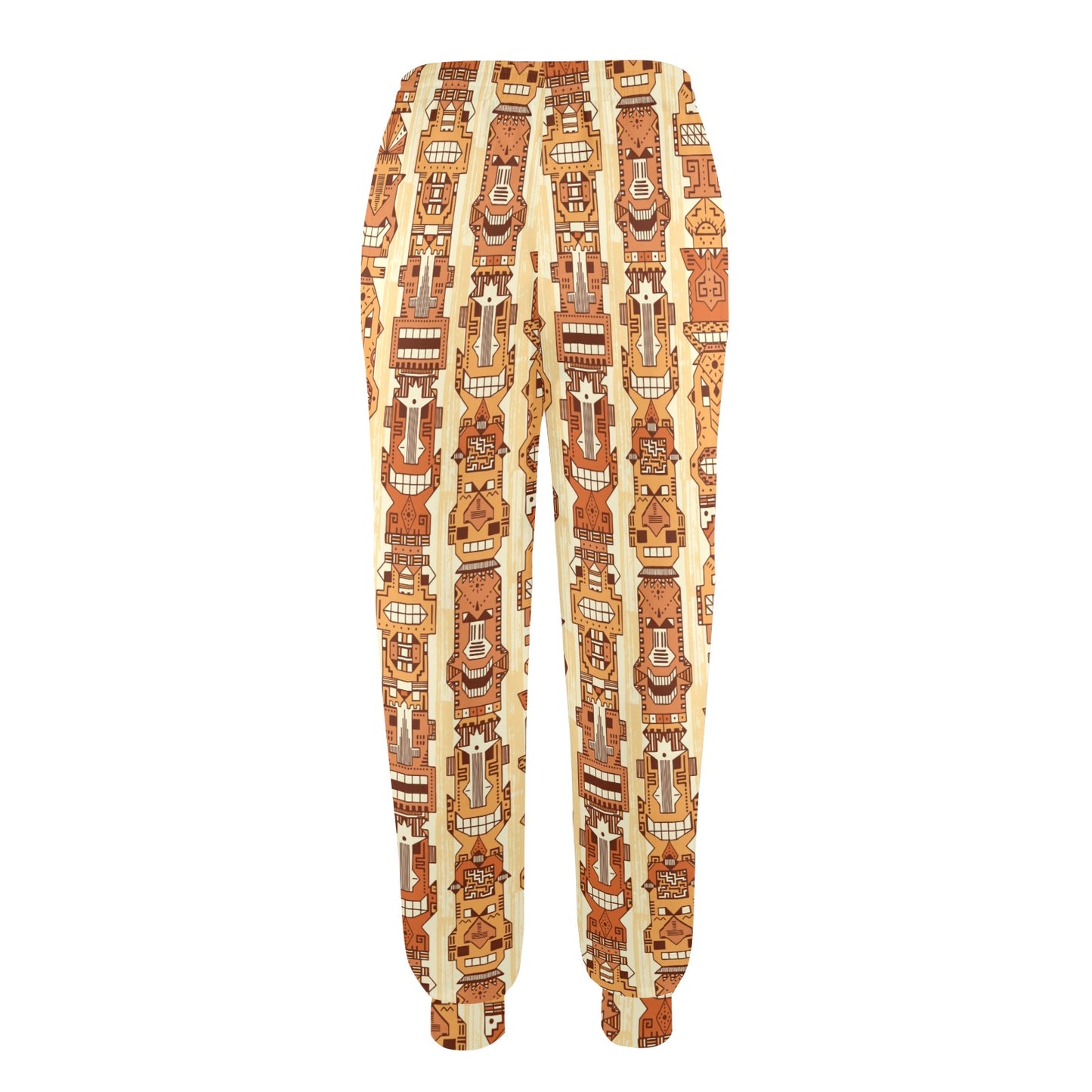 Tiki Orange Vertical Pattern Women's Casual Track Pants
