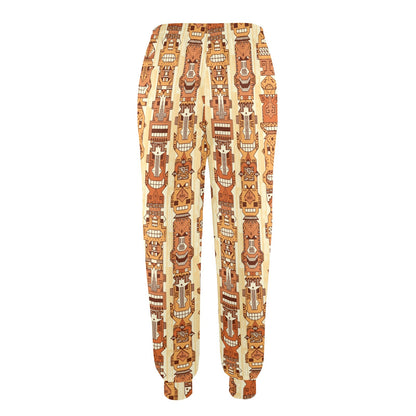 Tiki Orange Vertical Pattern Women's Casual Track Pants