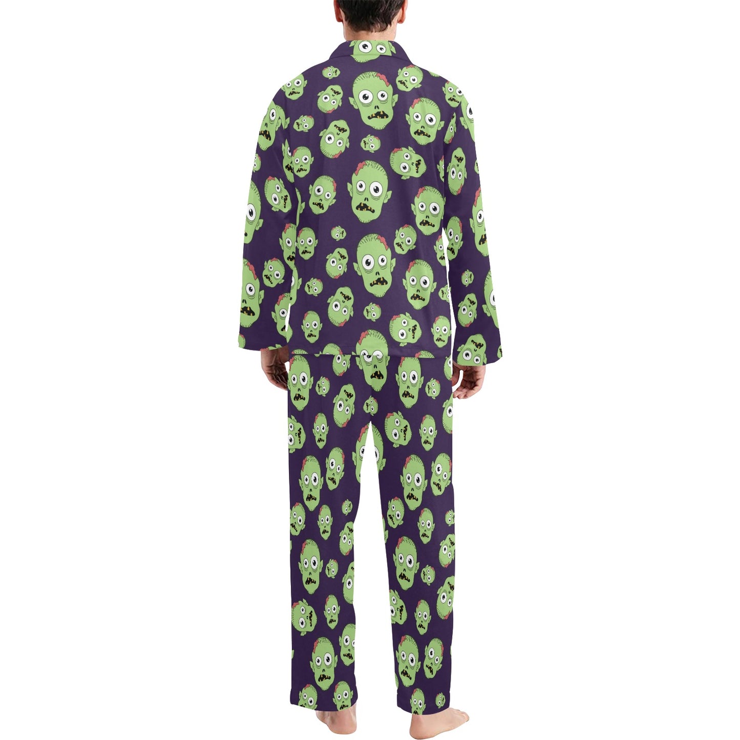 Zombie Print Design LKS303 Men's Long Pajama Set