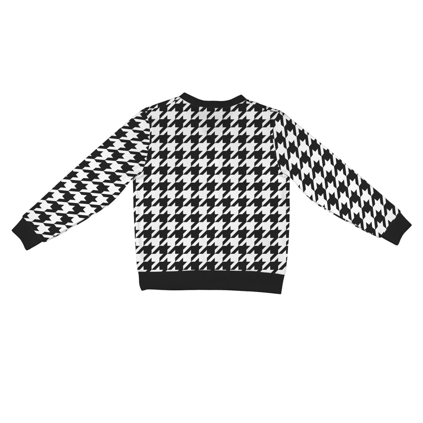Houndstooth Black White Pattern Print Design 05 Women's Cardigan