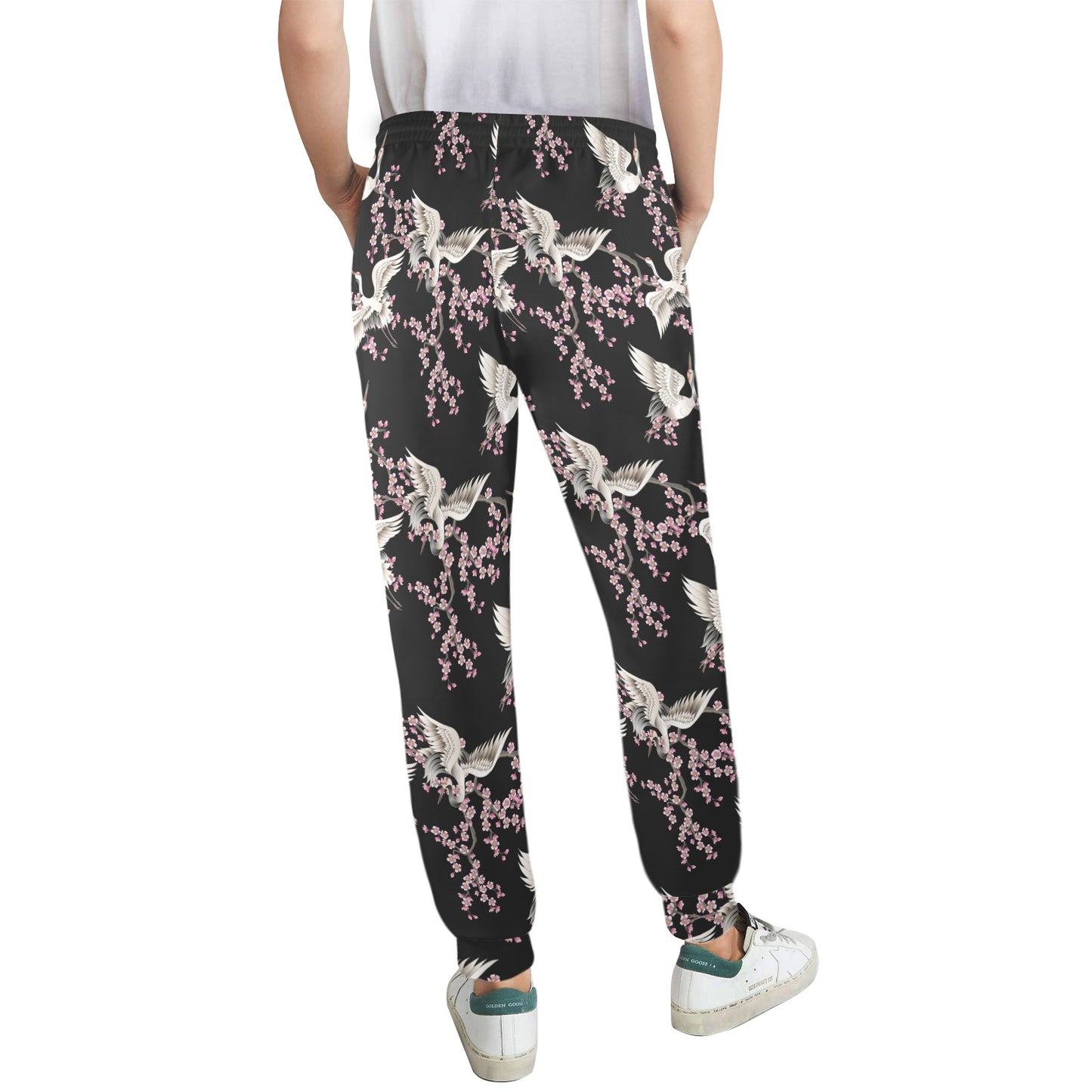 Crane Pattern Print Design 01 Women's Casual Track Pants