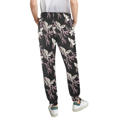 Crane Pattern Print Design 01 Women's Casual Track Pants