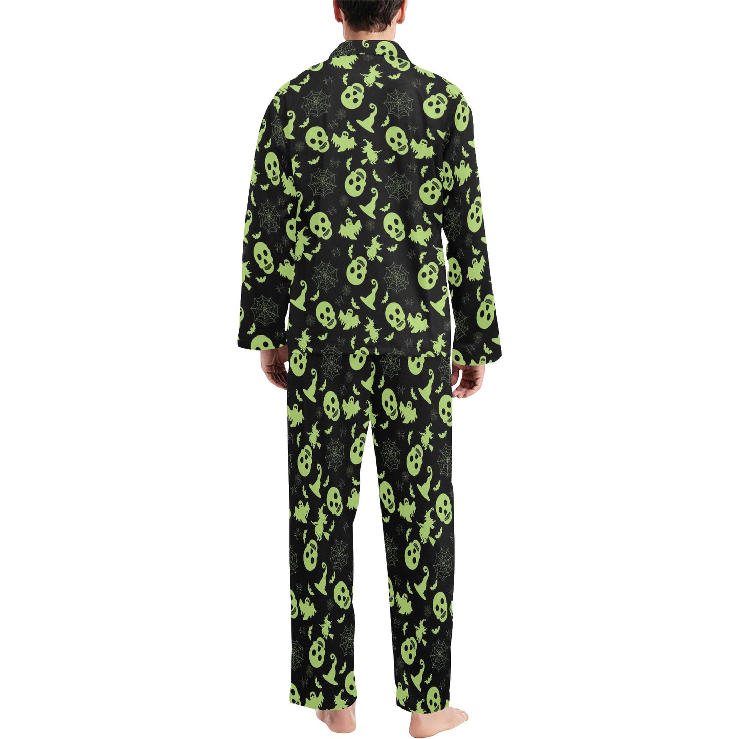 Witch Halloween Print Design LKS306 Men's Long Pajama Set