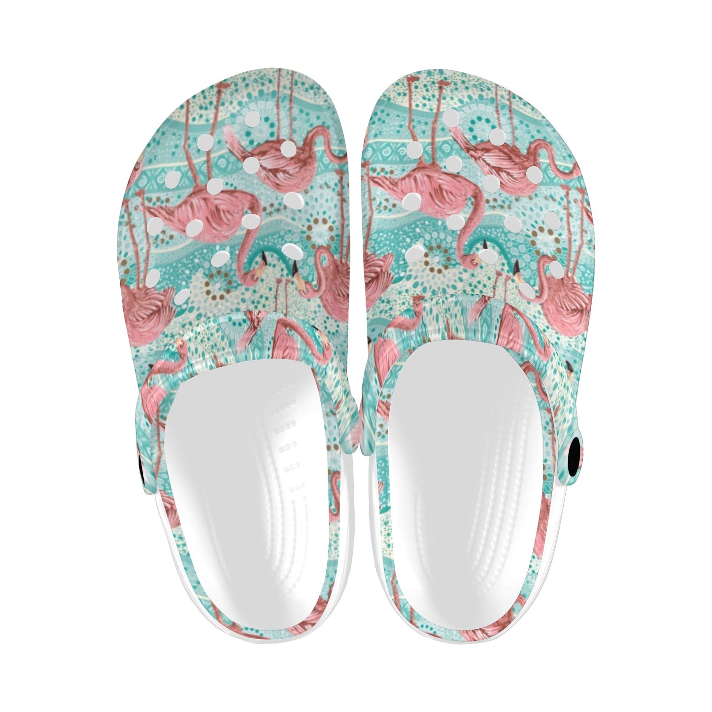 Flamingo Background Themed Print Unisex Clogs Shoes