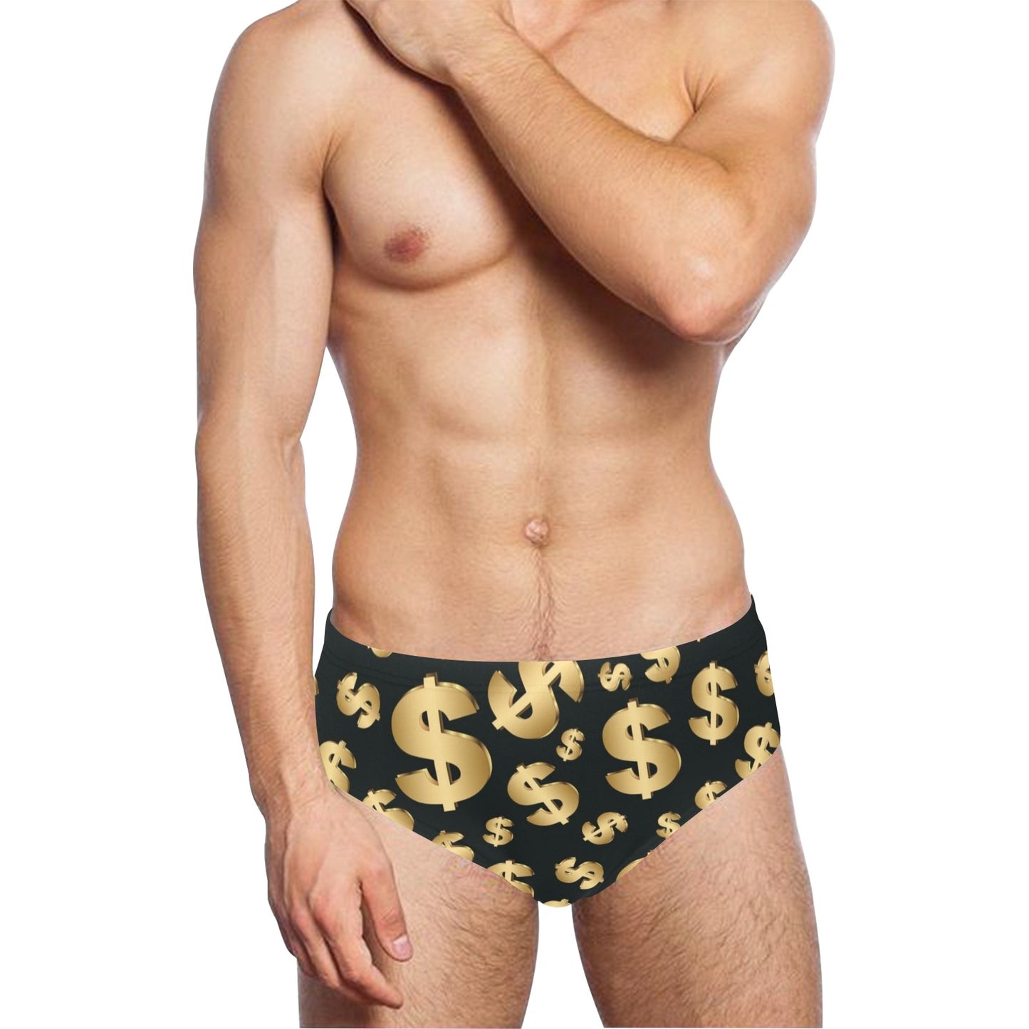 Dollar Pattern Print Design DO04 Men's Swimming Briefs