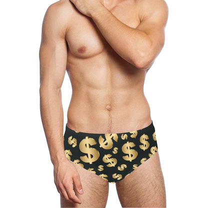 Dollar Pattern Print Design DO04 Men's Swimming Briefs