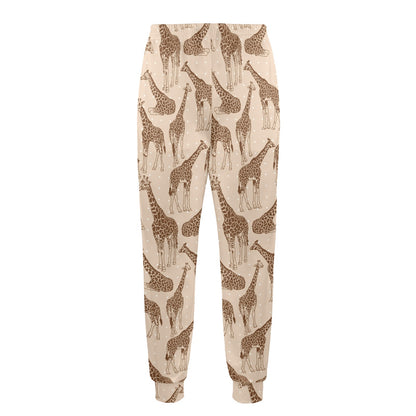 Giraffe Pattern Design Print Men's Casual Track Pants