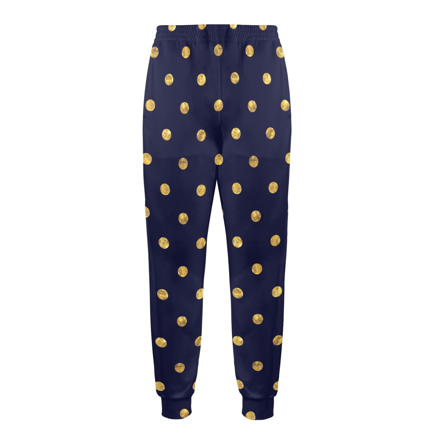 Polka Dot Gold Blue Pattern Print Design 02 Men's Casual Track Pants