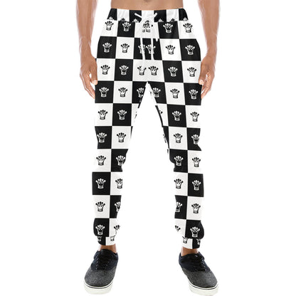 Checkered Flag Crown Pattern Men's Sweatpants