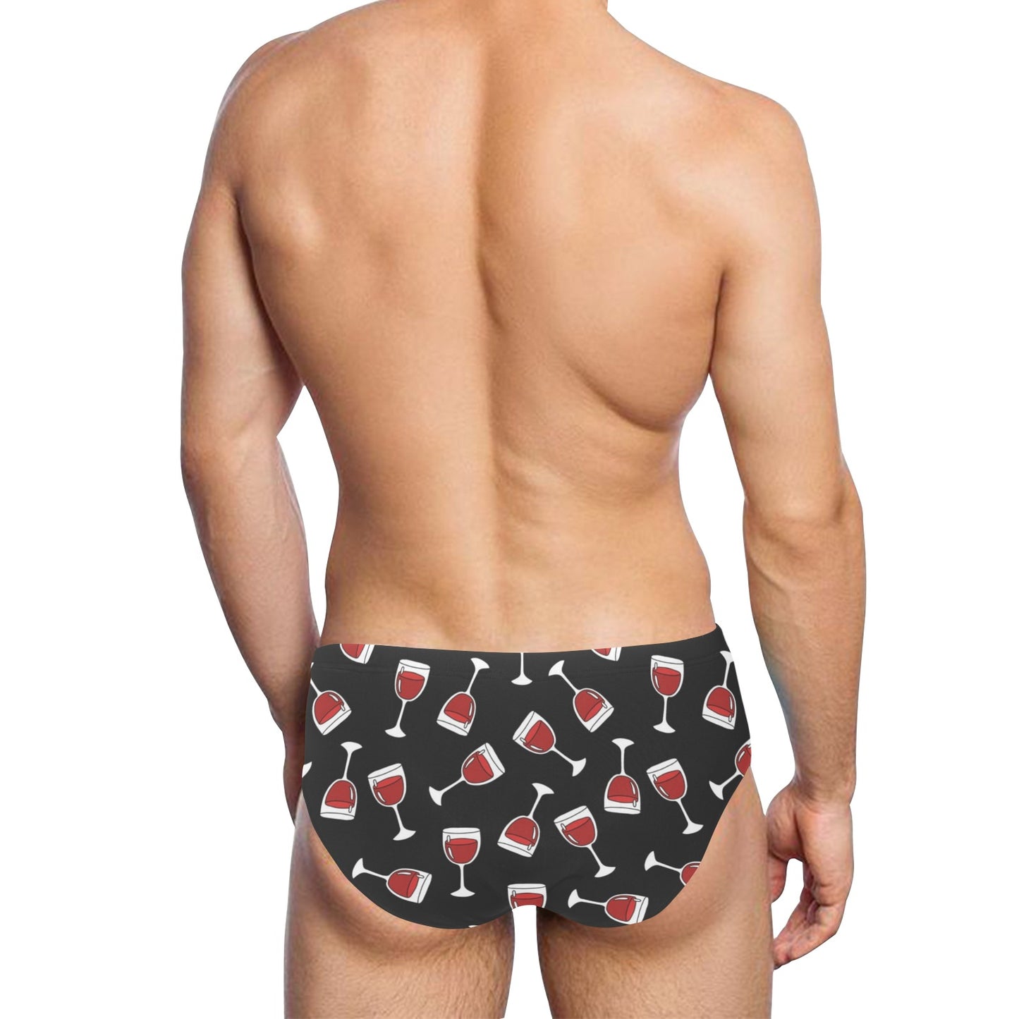 Wine Glass Print Design LKS303 Men's Swimming Briefs