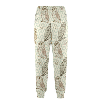 Owl Pattern Print Design A03 Men's Casual Track Pants
