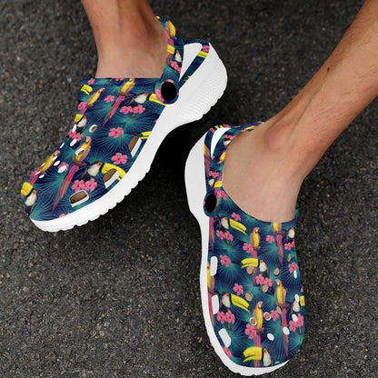 Toucan Parrot Design Unisex Clogs Shoes