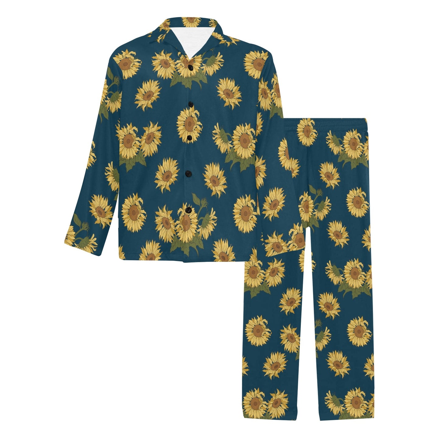 Sunflower Print Design LKS305 Men's Long Pajama Set