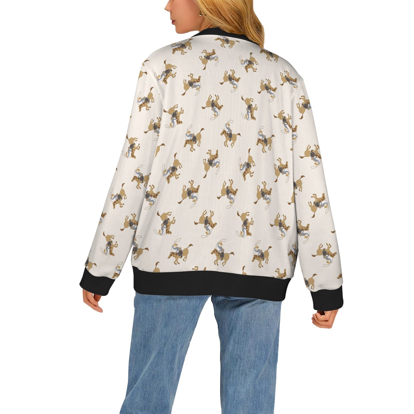 Cowboy Pattern Print Design 01 Women's Cardigan