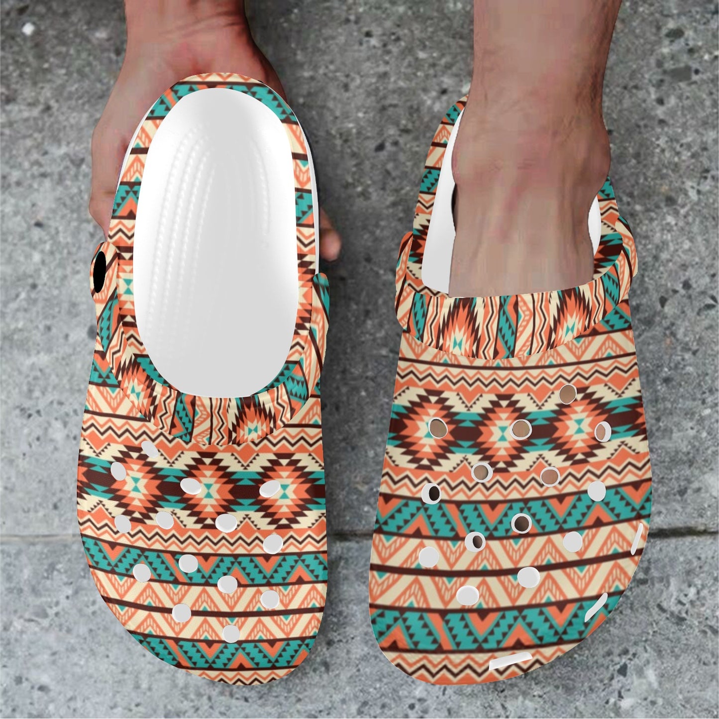 Navajo Western Style Print Pattern Unisex Clogs Shoes