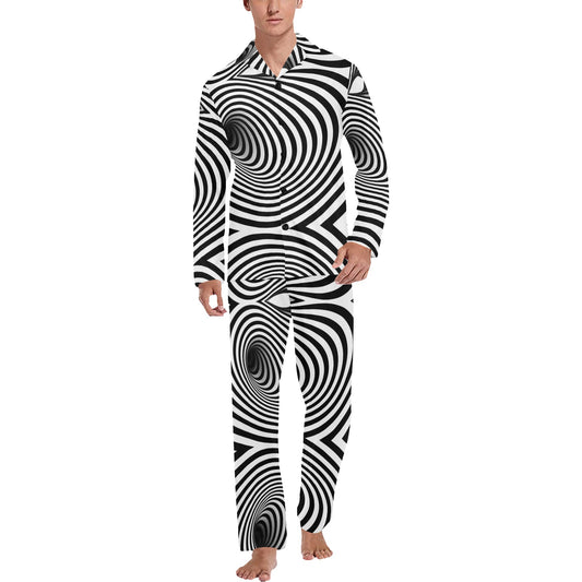 Vortex Print Design LKS303 Men's Long Pajama Set
