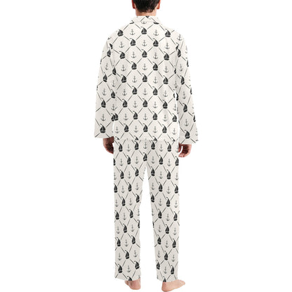 Sailboat Print Design LKS302 Men's Long Pajama Set