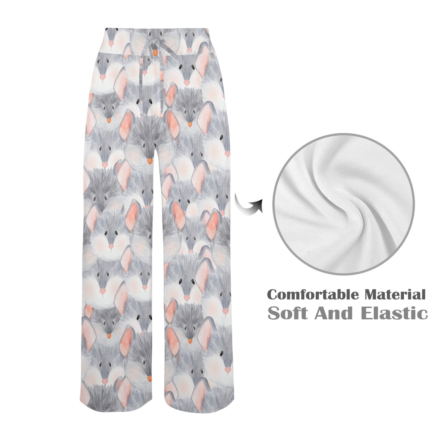 Rat Baby Pattern Print Design 02 Women's Wide Leg Lounge Pants