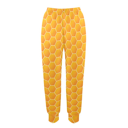 Honey Bee Honeycomb Print Design LKS3011 Women's Casual Track Pants