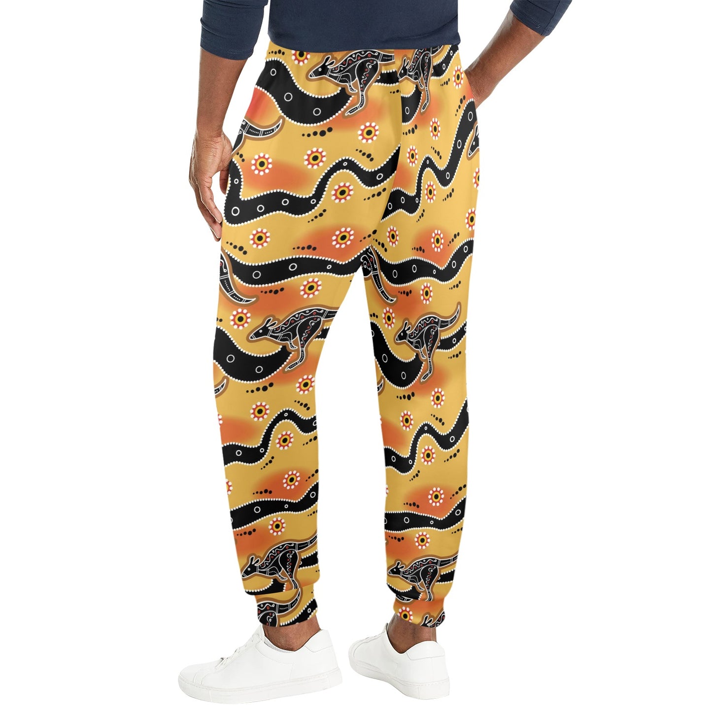 Kangaroos Aboriginal Pattern Print Design 06 Men's Casual Track Pants