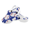 Baseball Blue Background Unisex Clogs Shoes