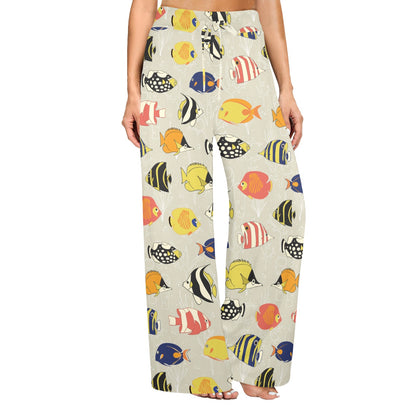 Angelfish Print Design LKS401 Women's Wide Leg Lounge Pants