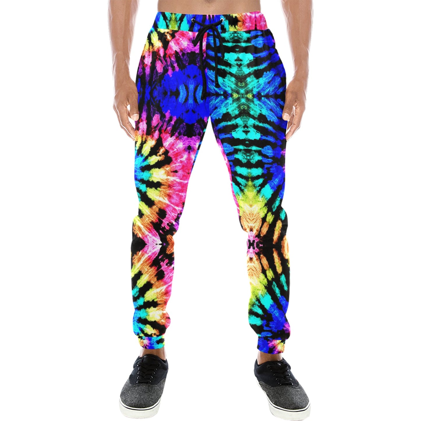 Tie Dye Rainbow Design Print Men's Sweatpants