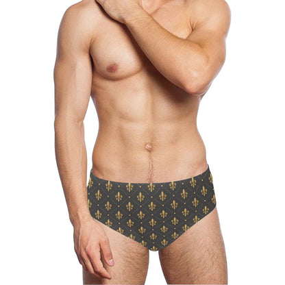 Fleur De Lis Print Design LKS402 Men's Swimming Briefs