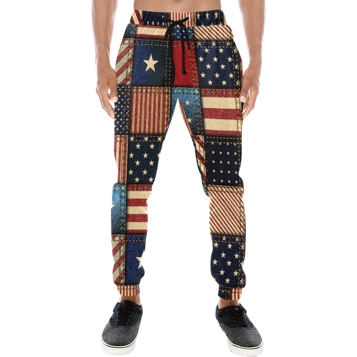 American flag Patchwork Design Men's Sweatpants