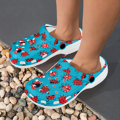 Ladybug Action Print Pattern Unisex Clogs Shoes