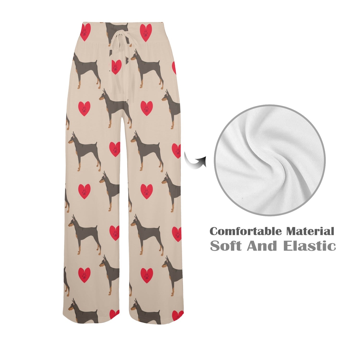 Doberman Pinschers Design Print Pattern JJ0113 Women's Wide Leg Lounge Pants